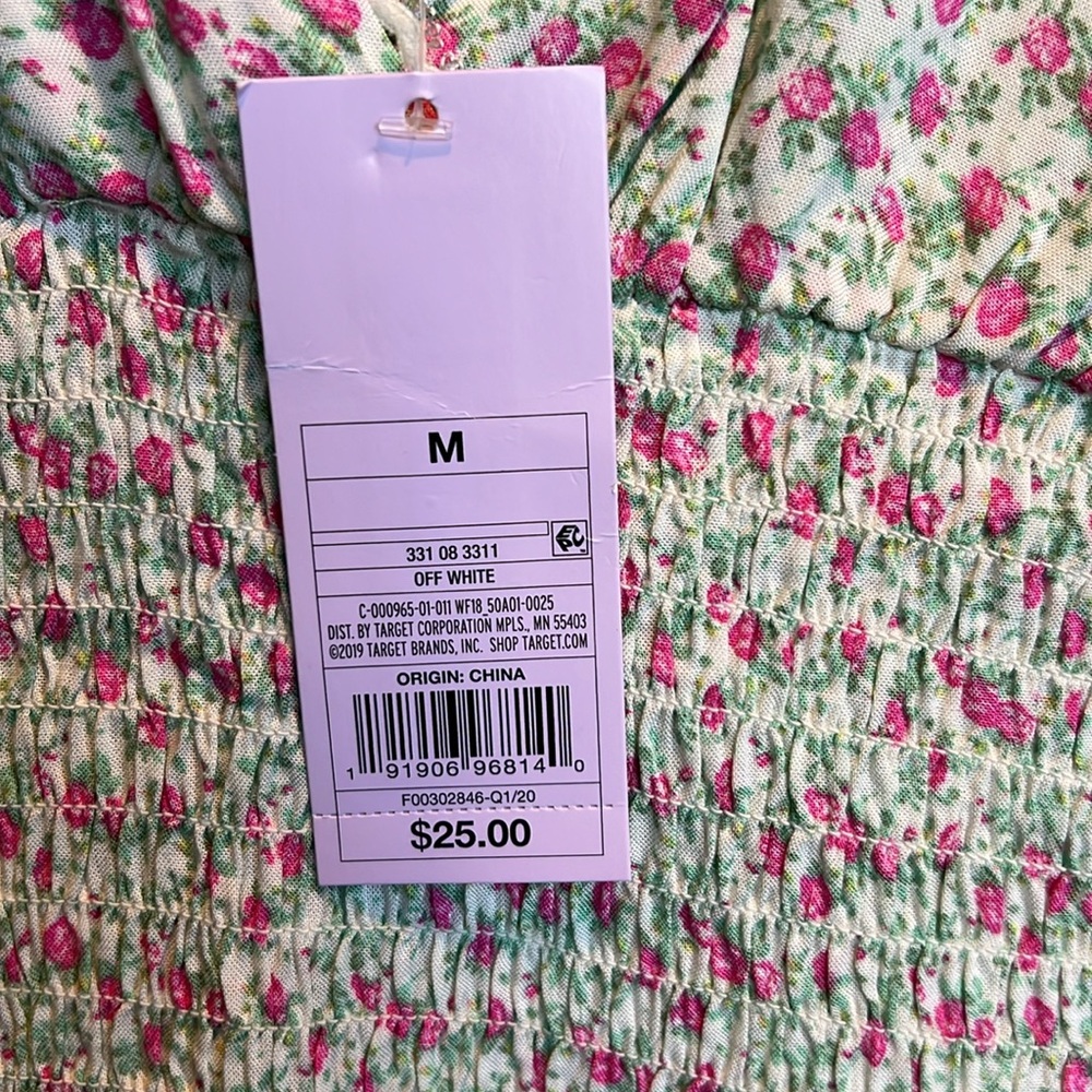 👗 NWT Floral Fitted Cap Sleeve Dress, Sz M